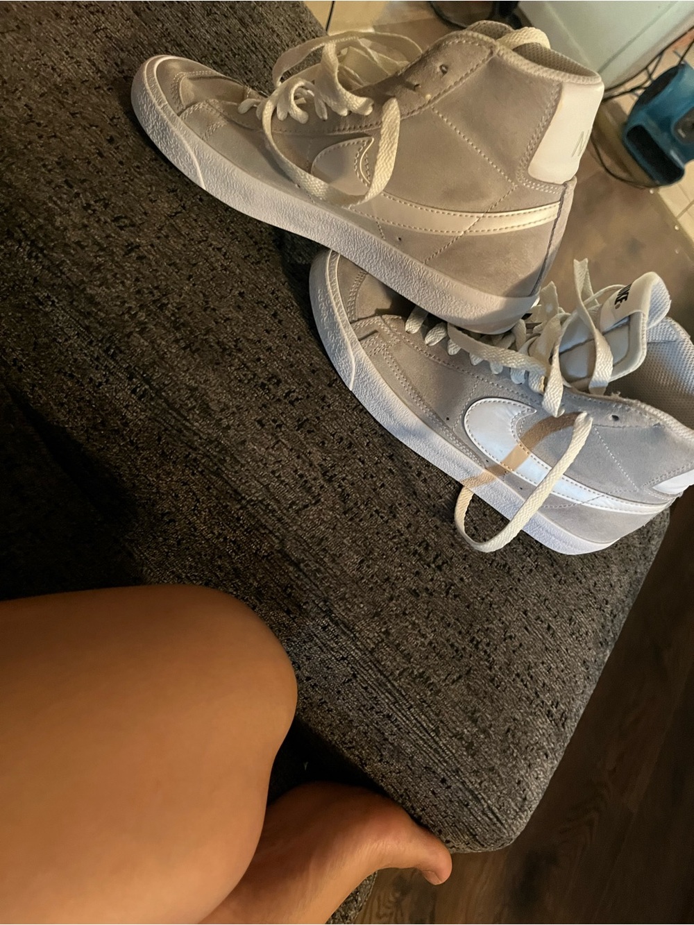 Nike Women's High-Top Sneakers in Light Gray and White